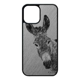 Coque Ane Iphone 12 Mini En Silicone Portable Gris Design Anesse Etui Rigide Dessin Animaux Effet Tetu Mule Bourrique Animal