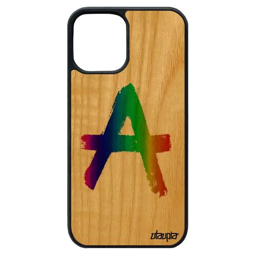 Coque Iphone 12 Pro Max Bois Silicone Anarchie Case Metal Dessin Rigide Graff Graffiti Punk Urbain Peinture Design Mur De