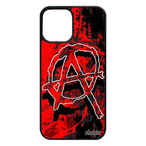 Coque silicone iPhone 12 / 12 pro anarchie anarchiste street art Rouge tattoo signe gothique metal punk anarchy artiste unique