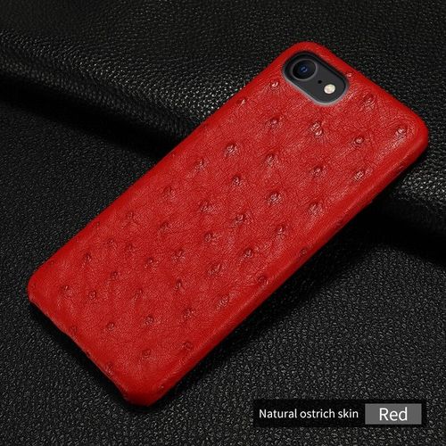 Coque Pour Iphone Autruche Veritable, Couleur: Rouge, Smartphone: Iphone 11