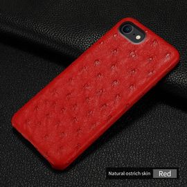 Coque Pour Iphone Autruche Veritable, Couleur: Rouge, Smartphone: Iphone 12 Pro