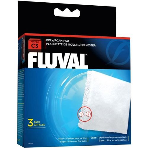 Fluval Plaquette Mousse/Polyester C3.3unité - Pour Poisson