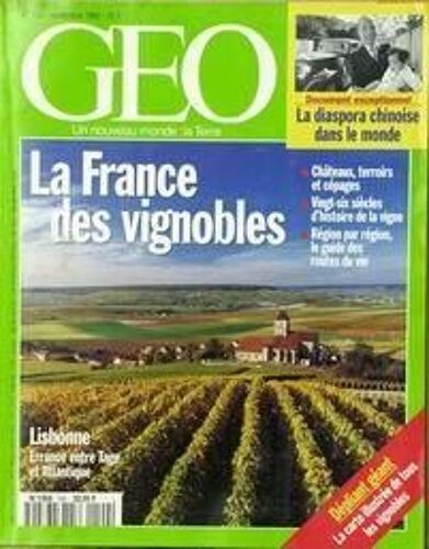 Geo N° 199 Du 01/09/1995 - La Diaspora Chinoise Dand Le Monde. La France Des Vignobles - Chateaux Terroirs Et Cepages - Vingt-Six Siecles D'histoire De La Vigne - Le Guide Des Routes Du...