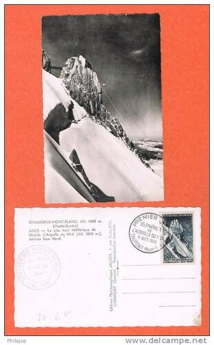 Carte Postale, Premier Jour, 1956, Téléphérique De L'aiguille Du Midi
