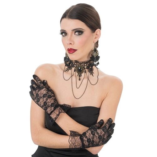 3 Accessoires Déguisement Gothique Bijoux Gants