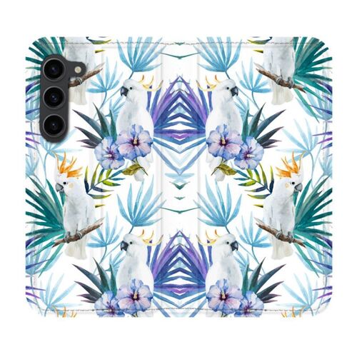 Housse Cuir Portefeuille Pour Samsung Galaxy S23 Plus Animal Perroquet Peinture