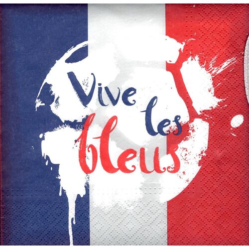 Lot De 2 Serviettes Déco En Papier: Vive Les Bleus