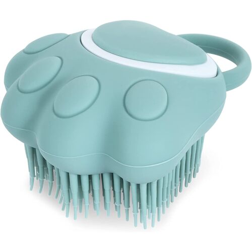 Brosse De Bain En Silicone Pour Chien Et Chat - Brosse De Massage Pour Chien - Avec Distributeur De Shampooing,Bleu