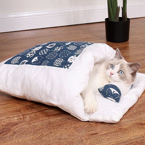 Sac De Couchage Chaud Pour Animaux De Compagnie, Lit Japonais Pour Chat, Sommeil Profond, Diversification, Maison Parfaite Pour Animaux De Compagnie, Coussin Accent Avec Oreiller, Chats Et Chiens, Hiv