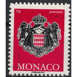 Monaco 2014 Oblitéré Used Coat Of Armes Blason Armoiries Rouge Vif Prioritaire