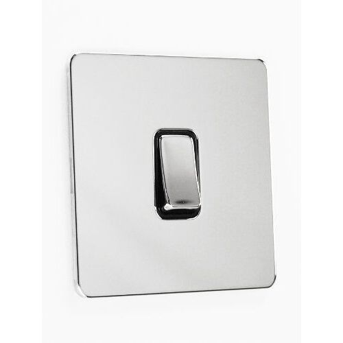 Schneider Electric Interrupteur plaque chrome poli avec insert Noir 16AX
