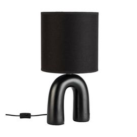 Xanlite - Mathias - Lampe À Poser Krispy En Céramique Noir, Compatible Culot E14, 40w - Lapkrispyn - Noir