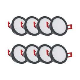 Xanlite - Pack De 8 Spots Led Intégrées Cct Ip54 Conso. 4w 345 Lumens Noir - Pack8sel345nipcct