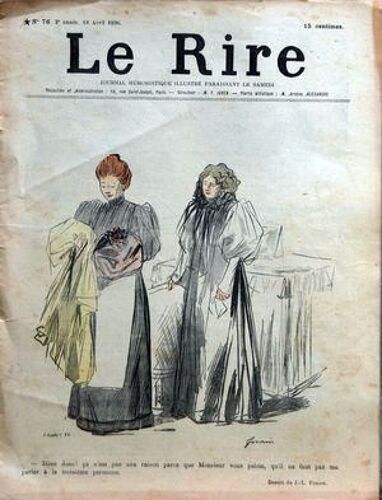 Rire (Le) N° 76 Du 18/04/1896 - Journal Humoristique Illustre Dessin De J.L. Forain