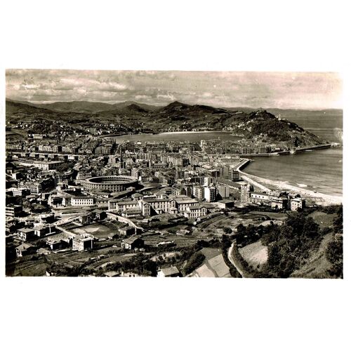 Carte Postale Ancienne, Espagne, San Sebastian, Vue Depuis Le Mont Ulia