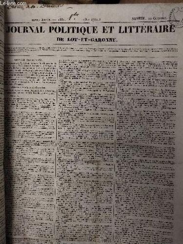 Journal Politique Et Littéraire De Lot-Et-Garonne - Xxviie Année - 1831 N°2712 - Samedi 22 Oct. Chambre Des Députés - Addition À La Séance Du 13 Oct. - Séance Du 17 Oct. - Séance Du 18 Oct. -(...)