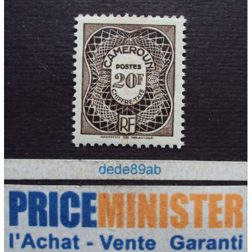 Cameroun - R F .. 20 F Timbre Taxe . Cadre Guilloché . Neuf (Avec Gomme Sans Charnière)