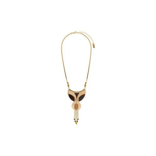 Satellite - Collier Plastron Moderne Nacre Et Quartz - Noir - Noir