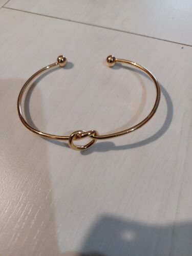 Bracelet Ouvert Noeud Metal Doré