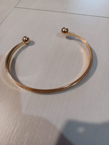 Bracelet Ouvert Double Bande Metal Doré