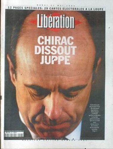 Liberation N° 4981 Du 27/05/1997 - Elections - Chirac Dissout Juppe Chirac Remonte Les Bretelles Aux Polices Attentats - Le Suspect No1 Poursuivi Par Ses Empreintes Sports - F1 Charles Denner Est ...