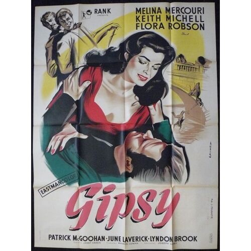 Melina Mercouri * Gipsy - The Gypsy And The Gentleman * Film 1957 Joseph Losey - Affiche De Cinéma Originale - 120x160 Cm (47x63in) * Dessin G.Allard * Movie Poster * Melina Mercouri ; Keith Mitchell