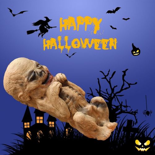 Poupée Hantée Réaliste Et Sanglante, En Latex, Lavable Et Respirant, Costume Pour Jeu De Rôle À La Fête D'Halloween 066b