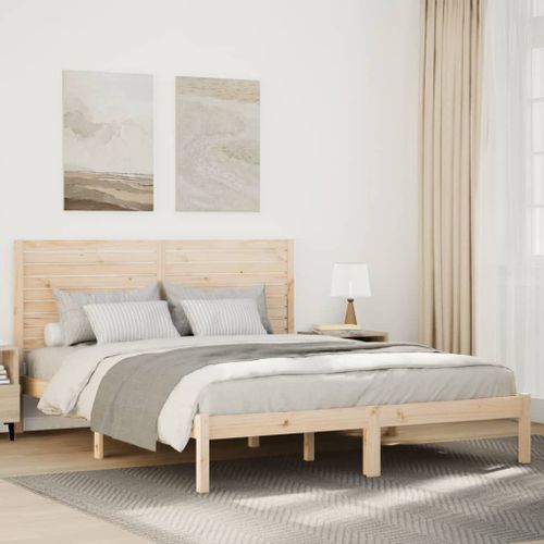 Vidaxl Cadre De Lit Extra Long Sans Matelas 160x220 Cm Bois Massif
