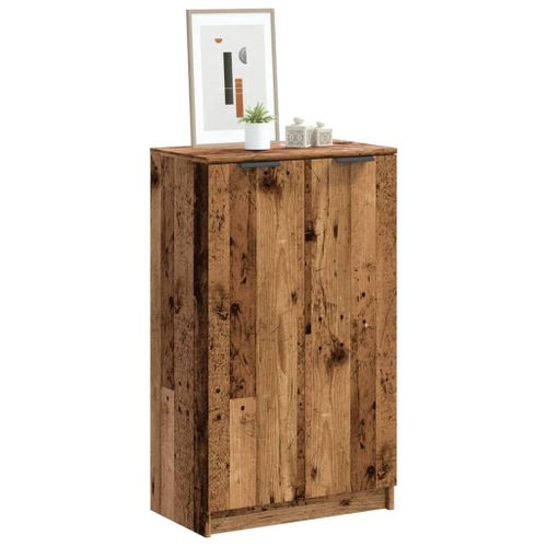 Vidaxl Armoire À Chaussures Vieux Bois 59x35x100,5cm Bois D'ingénierie