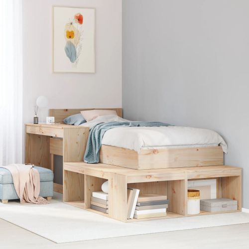 Vidaxl Table De Chevet Avec Bureau 232x122x75 Cm Bois De Pin Massif
