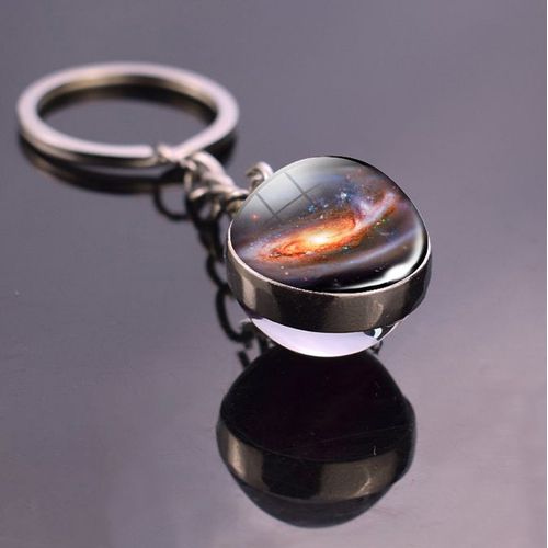Porte Clés Astro "Galaxie Andromède Rouge"