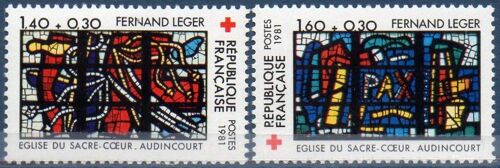 Crois Rouge - Vitraux De L' Église Du Sacré Coeur D' Audincourt