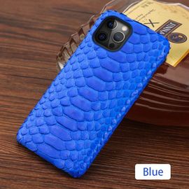 Coque Serpent Python Veritable Pour Iphone, Couleur: Bleu, Smartphone: Iphone 12 Pro