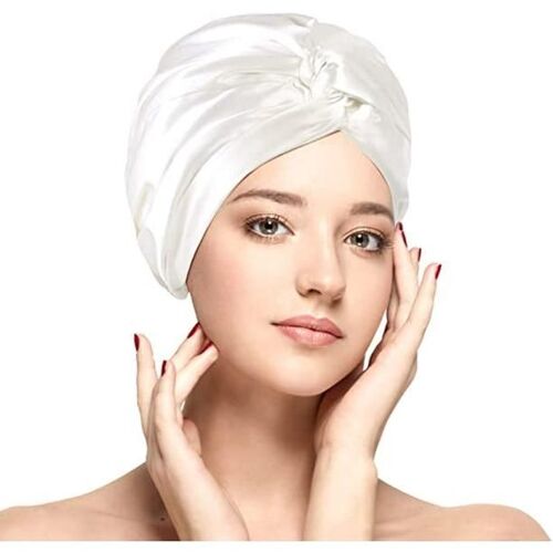 Bonnet De Nuit En Soie Pour Femme, Soin Capillaire, Double Couche De Soie Avec Élastique Pour Protéger Les Cheveux Frisés Et Bouclés. 