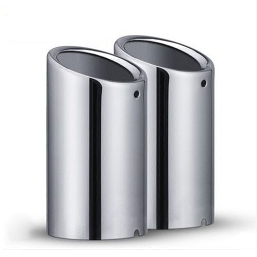 Silver 2 Pièces/Ensemble Chrome Placage Acier Inoxydable Voiture Échappement Silencieux Pointe Tuyaux Couvre Pour Audi A1 A3 A4 Tt 2009-2015/Vw Volkswagen Passat