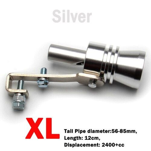 Silver-Xlvoiture Turbo Sifflet Pour Tuyau Universel En Aluminium Voiture Turbo Son Sifflet Silencieux Tuyau D'échappement-Soufflage Valve Simulateur
