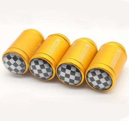 Gold4 Pièces/Lot Vélo Moto Voiture Pneus Roue Pneu Jante Valve Bouchons Couverture Anti-Poussière Voiture Style Pour Fiat Audi Ford Bmw Mini Vw Voiture Lada