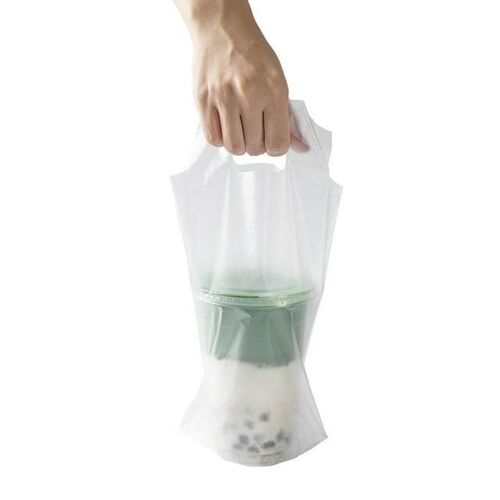 Sachets porte-boissons transparents Bag Tek - Conviennent pour 1 tasse - 15,9 cm x 8,3 cm x 27,9 cm - Boîte de 100