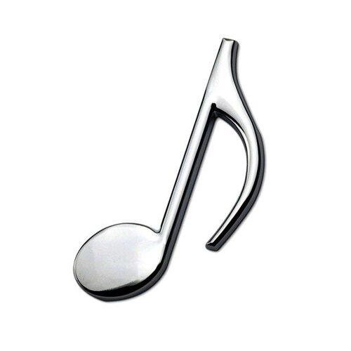 Silver1 Pièces Emblème De Badge En Métal De Voiture 3d Note De Musique Coffre De Voiture Auto Logo Autocollant Autocollant Adhésif Pour La Plupart Des Voitures