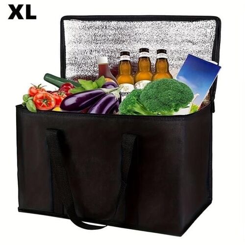 Sac Isotherme Xl/Grand Format : Garde Les Aliments Chauds Et Froids Pendant Des Heures - Sac Cabas Réutilisable, Sac Isotherme Souple, Fermeture Éclair Légère Et Robuste