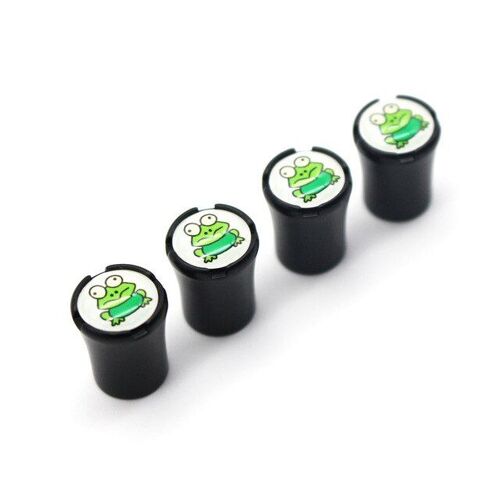 Black4 Pièces/Ensemble Style De Voiture En Alliage De Zinc Voiture Pneu Valve Bouchons Pneus De Roue Tige De Pneu Bouchon D'air Couvercles Hermétiques