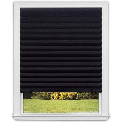 Store Occultant Plissé En Papier, 91,4 Cm X 182,9 Cm, Noir (1 Paquet De Stores Temporaires)