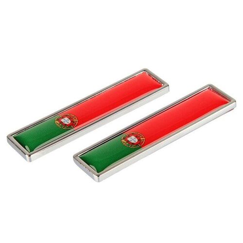 Portugal Flag1 Paire Voiture Style 3d En Alliage De Zinc Italien Brésil France Russe États-Unis Espagnol Allemagne Drapeau Fender Emblème Badge Voiture Autocollants