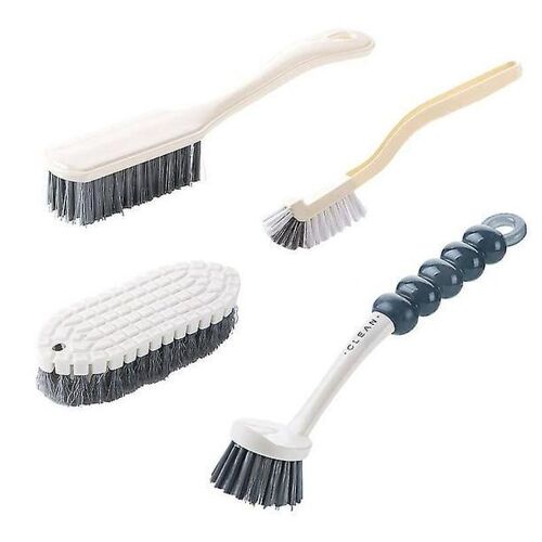 Lot de 4 brosses de nettoyage pour les coins de cuisine, brosse de nettoyage, brosse à vaisselle, brosse pour nettoyer les bouteilles, brosse pour nettoyer les chaussures, manche long