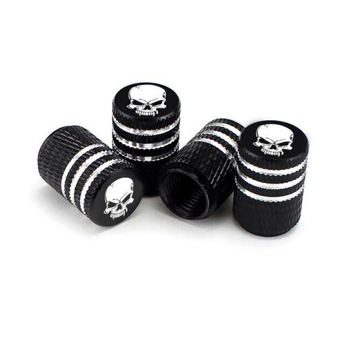 Black4 Pièces/Ensemble Pour Voiture Camion Moto Vélo Valve Tige Couverture Pneu Accessoires Nouveau Universel Crâne Alu-Alliage Pneu Valve Bouchons