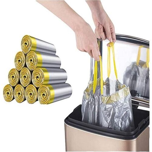 Sac poubelle facile à utiliser et à nettoyer, utilisable aussi bien pour les ordures de cuisine que pour les déchets ménagers. Capacité : 12 à 15 litres. Couleur : argenté. Lot de 150 sacs.