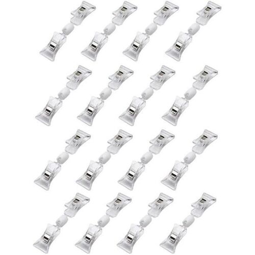 16 Mini Porte-Étiquettes À Double Clip Rotatifs En Plastique Transparent Pour Présentoirs De Marchandises