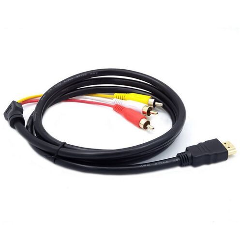 Compatibles HDMI À 3Rca Péritel Deux-En-Un Adaptateur Câble 1.5M S-vidéo Mâle À 3 Rca Av Câble Audio 3 Rca Phono Adaptateur