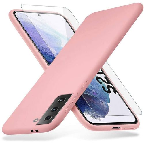 Coque Silicone Tpu Rose + Verre Trempe Pour Samsung Galaxy S21 5g Little Boutik® Couleur :