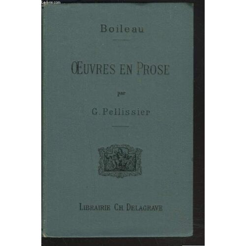Oeuvres En Prose Par G. Pellissier